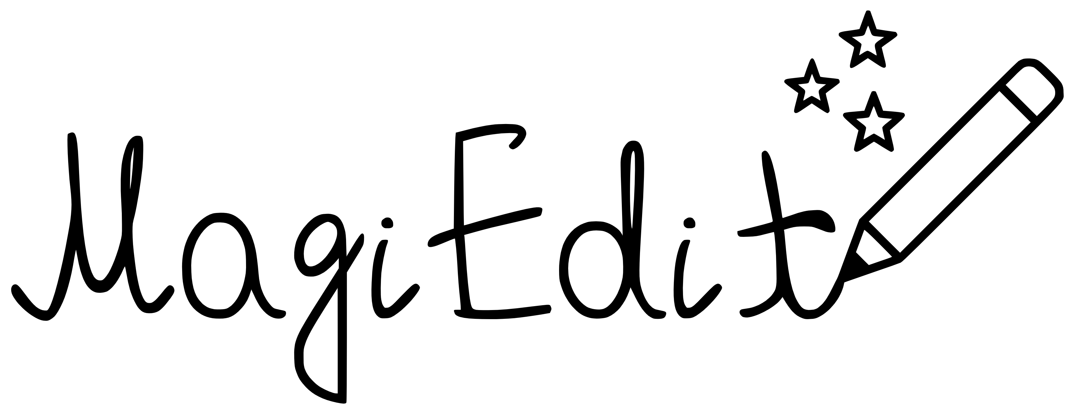 Logo of MagiEdit, one-liner version, black color